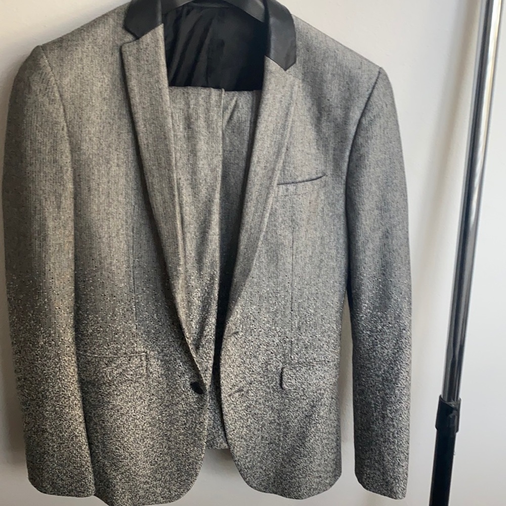 ASOS skinny fit grey ombré suit size medium 32 in waist